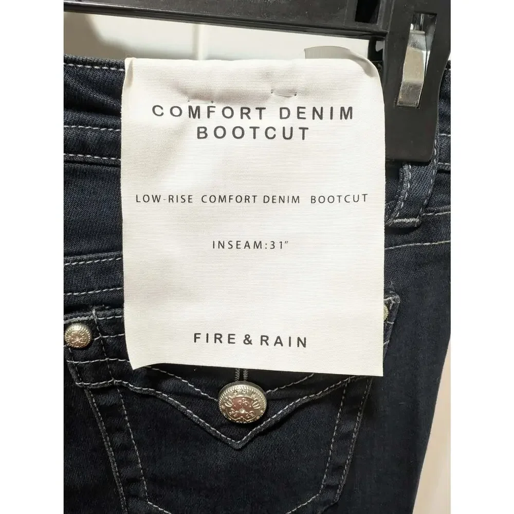 NEW! Fire & Rain Blue Comfort Denim Bootcut Low Rise Jeans Size 7/28